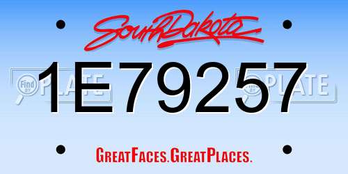 1E79257 South Dakota License Plate