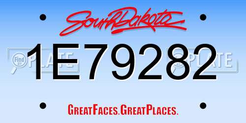 1E79282 South Dakota License Plate