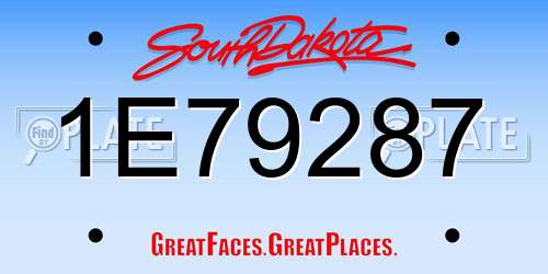 1E79287 South Dakota License Plate
