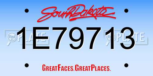 1E79713 South Dakota License Plate