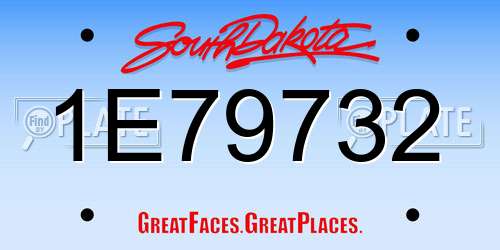 1E79732 South Dakota License Plate