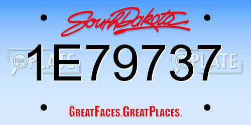 1E79737 South Dakota License Plate