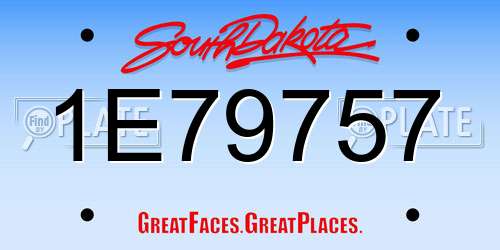 1E79757 South Dakota License Plate
