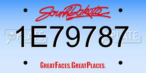 1E79787 South Dakota License Plate