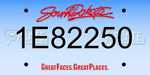 1E82250 South Dakota License Plate