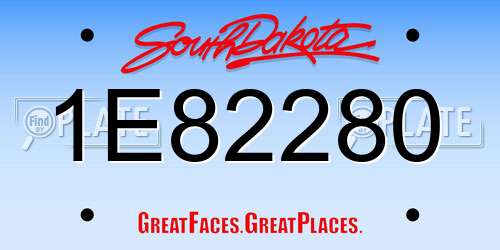 1E82280 South Dakota License Plate