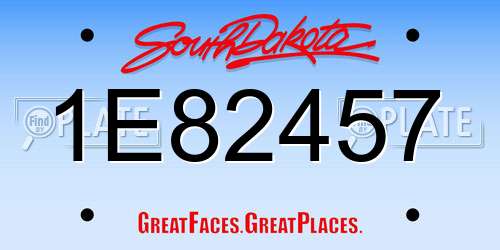 1E82457 South Dakota License Plate