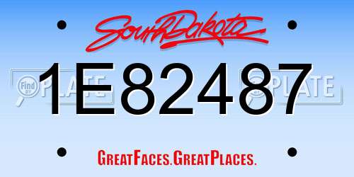 1E82487 South Dakota License Plate