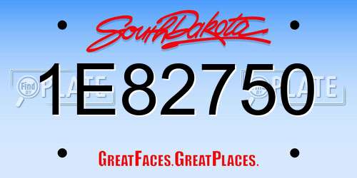 1E82750 South Dakota License Plate