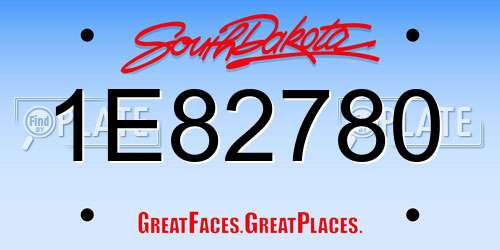 1E82780 South Dakota License Plate