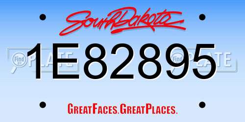 1E82895 South Dakota License Plate