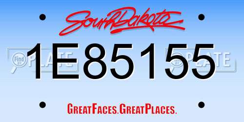 1E85155 South Dakota License Plate