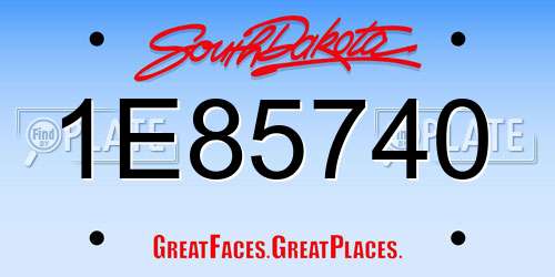 1E85740 South Dakota License Plate