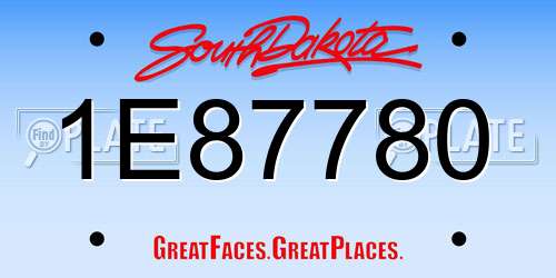 1E87780 South Dakota License Plate