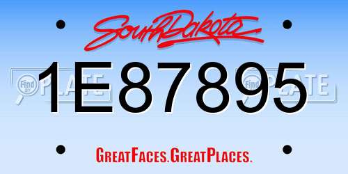 1E87895 South Dakota License Plate