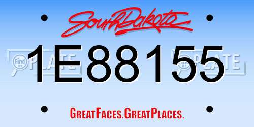 1E88155 South Dakota License Plate
