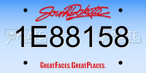 1E88158 South Dakota License Plate