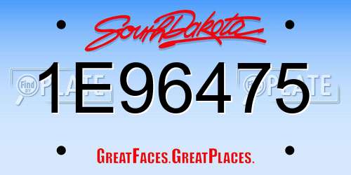 1E96475 South Dakota License Plate