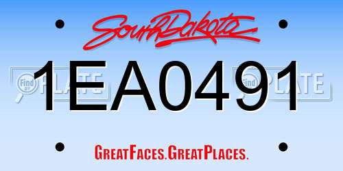 1EA0491 South Dakota License Plate