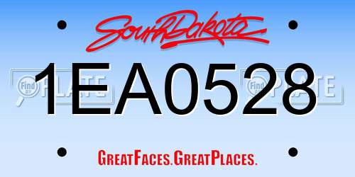 1EA0528 South Dakota License Plate