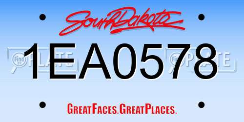 1EA0578 South Dakota License Plate