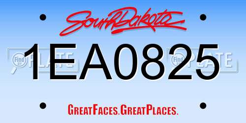 1EA0825 South Dakota License Plate