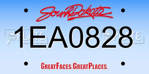 1EA0828 South Dakota License Plate