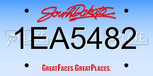 1EA5482 South Dakota License Plate