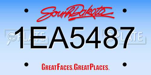 1EA5487 South Dakota License Plate