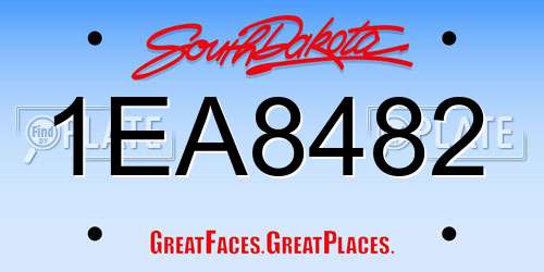 1EA8482 South Dakota License Plate