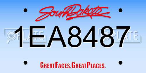 1EA8487 South Dakota License Plate