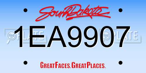 1EA9907 South Dakota License Plate