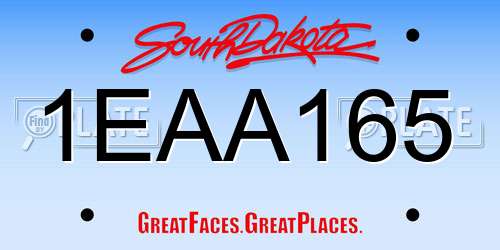 1EAA165 South Dakota License Plate