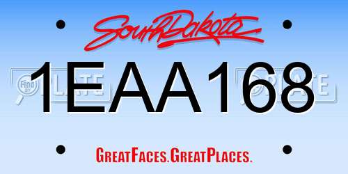 1EAA168 South Dakota License Plate