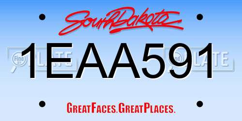 1EAA591 South Dakota License Plate