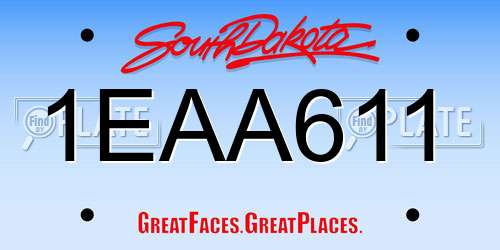 1EAA611 South Dakota License Plate