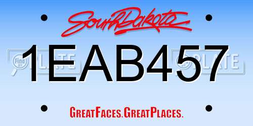 1EAB457 South Dakota License Plate