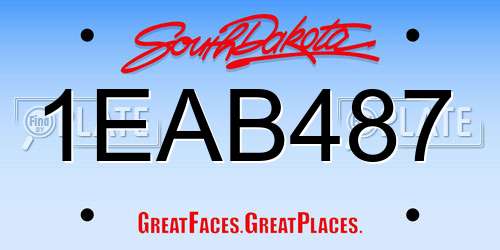 1EAB487 South Dakota License Plate