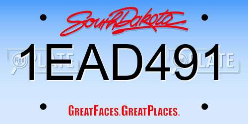 1EAD491 South Dakota License Plate