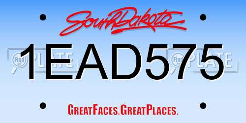 1EAD575 South Dakota License Plate