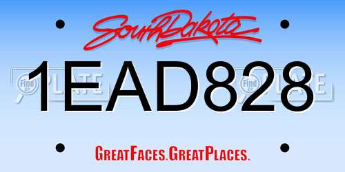 1EAD828 South Dakota License Plate