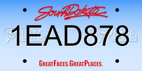 1EAD878 South Dakota License Plate