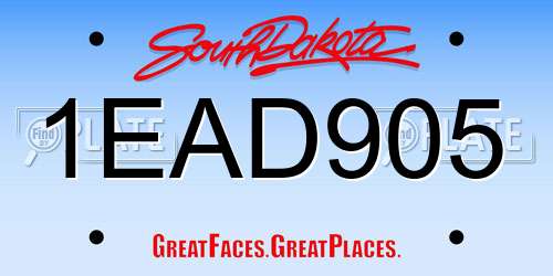 1EAD905 South Dakota License Plate