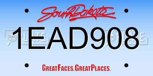 1EAD908 South Dakota License Plate