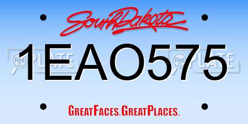 1EAO575 South Dakota License Plate