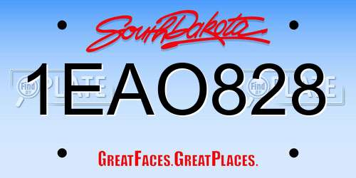 1EAO828 South Dakota License Plate