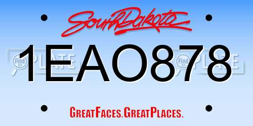 1EAO878 South Dakota License Plate