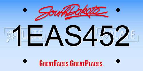 1EAS452 South Dakota License Plate