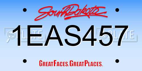 1EAS457 South Dakota License Plate