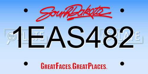 1EAS482 South Dakota License Plate